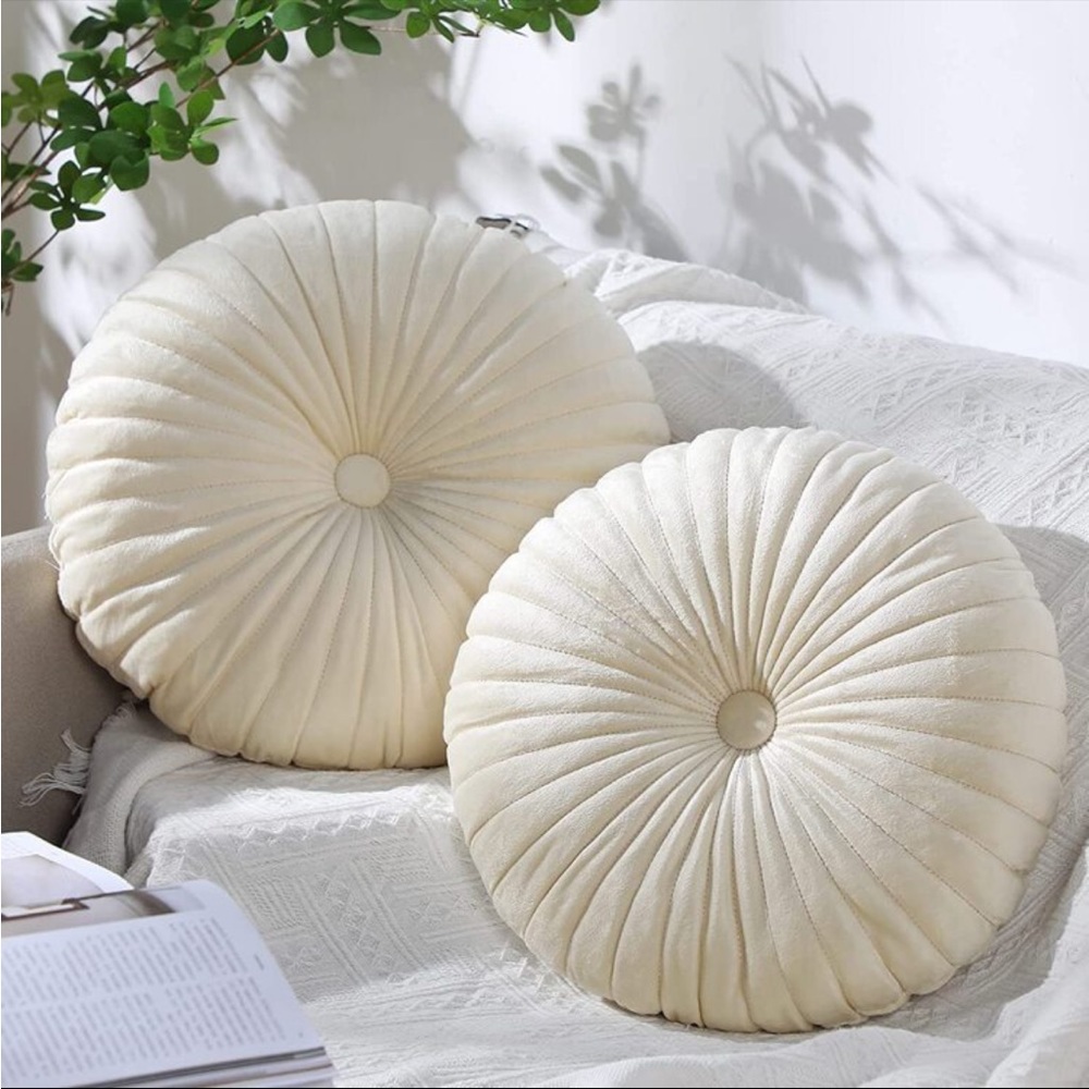 Round Seat Cushion Pumpkin Throw Pillows Solid